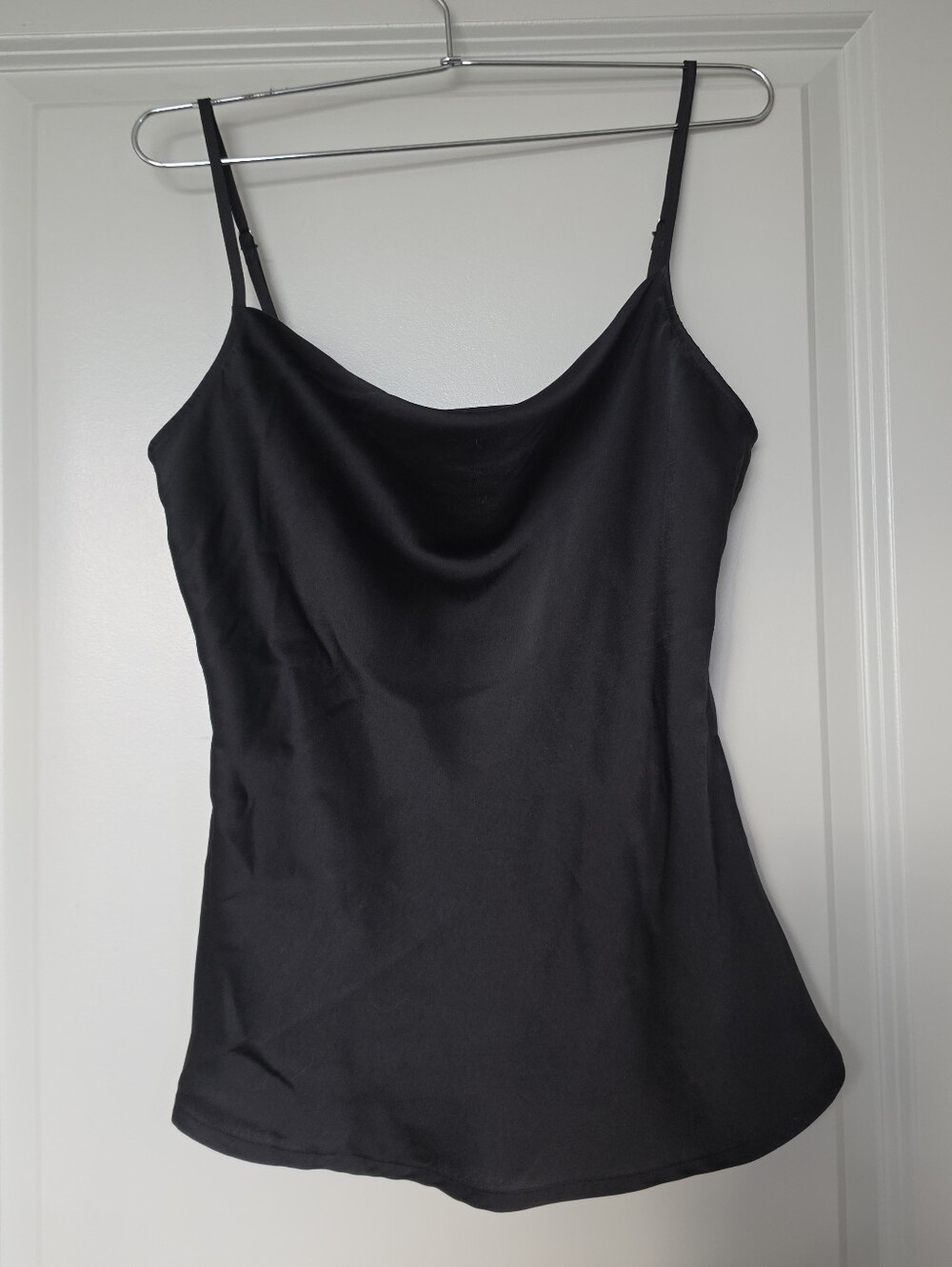 Express Black Satin Cowl Neck Camisole